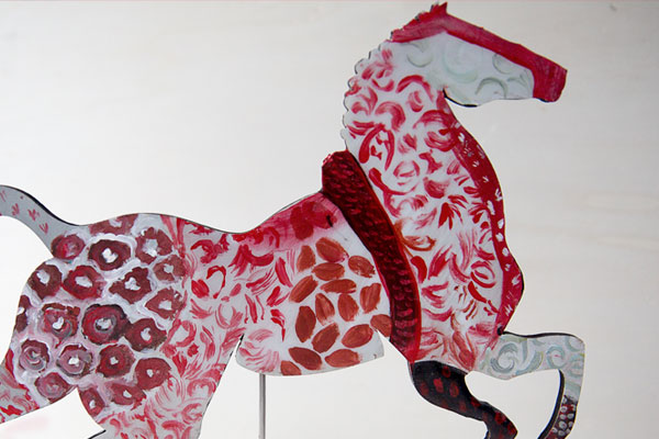 chevaux-acrylique sur toile on canvas- artiste clotilde hulin 
